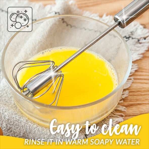 Stainless Steel Semi-Automatic Egg Beater ⚡ Free your hands and instantly transform into a whisking marvel! Limited-time discount 🎁