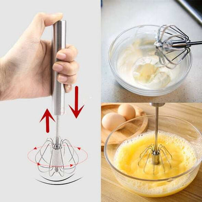 Stainless Steel Semi-Automatic Egg Beater ⚡ Free your hands and instantly transform into a whisking marvel! Limited-time discount 🎁