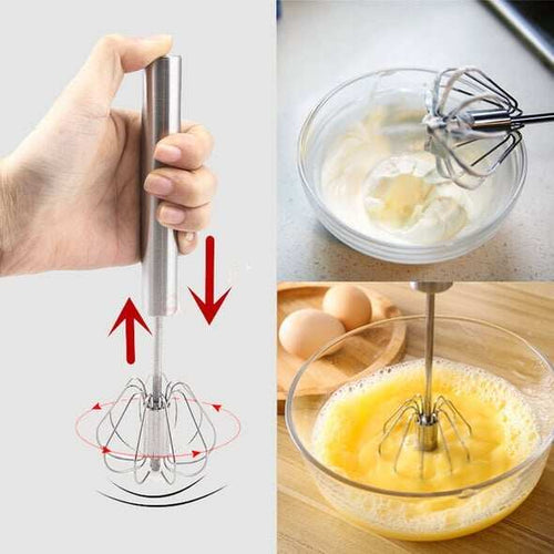 Stainless Steel Semi-Automatic Egg Beater ⚡ Free your hands and instantly transform into a whisking marvel! Limited-time discount 🎁