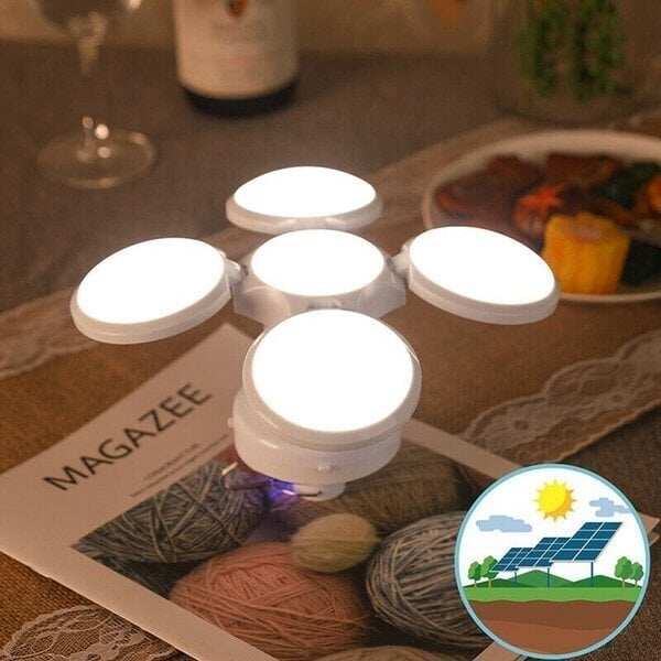 🚀Outdoor essential! Foldable solar LED bulb 🔋Lighting and charging in one!